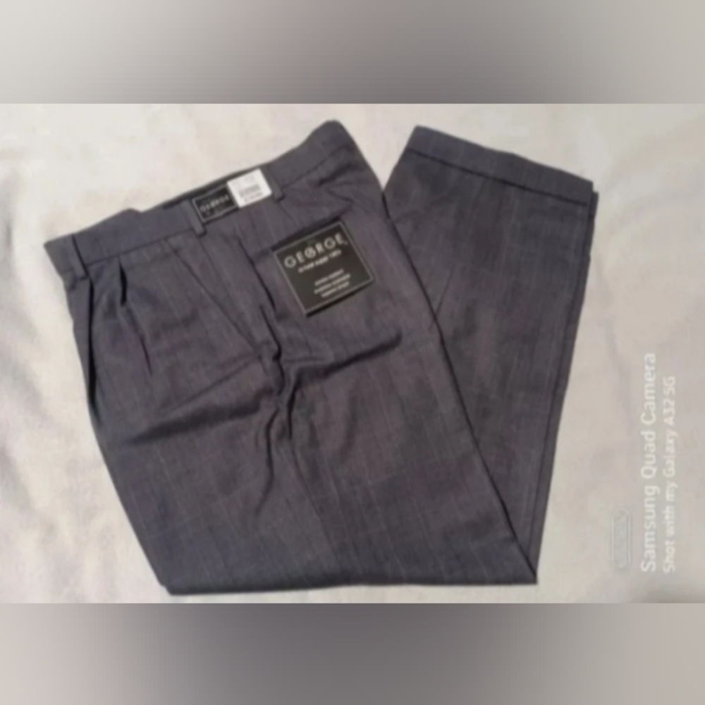 George pleated front charcoal color dress pants